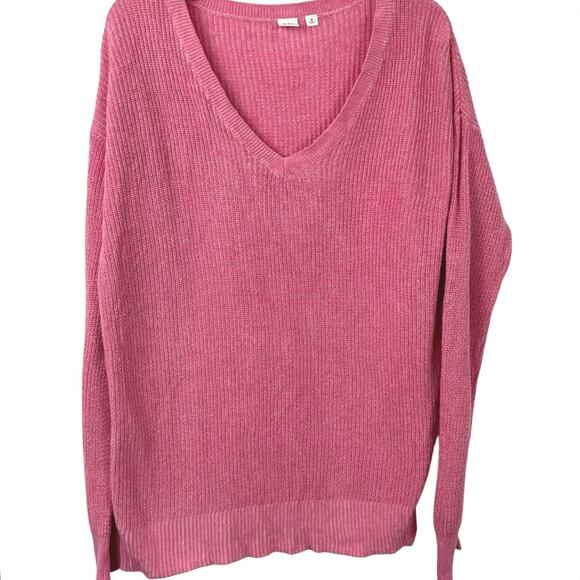 Gap Women Long Sleeve Knit Sweater Pink Fall Winter Coquette Preppy Size Medium - Picture 1 of 6